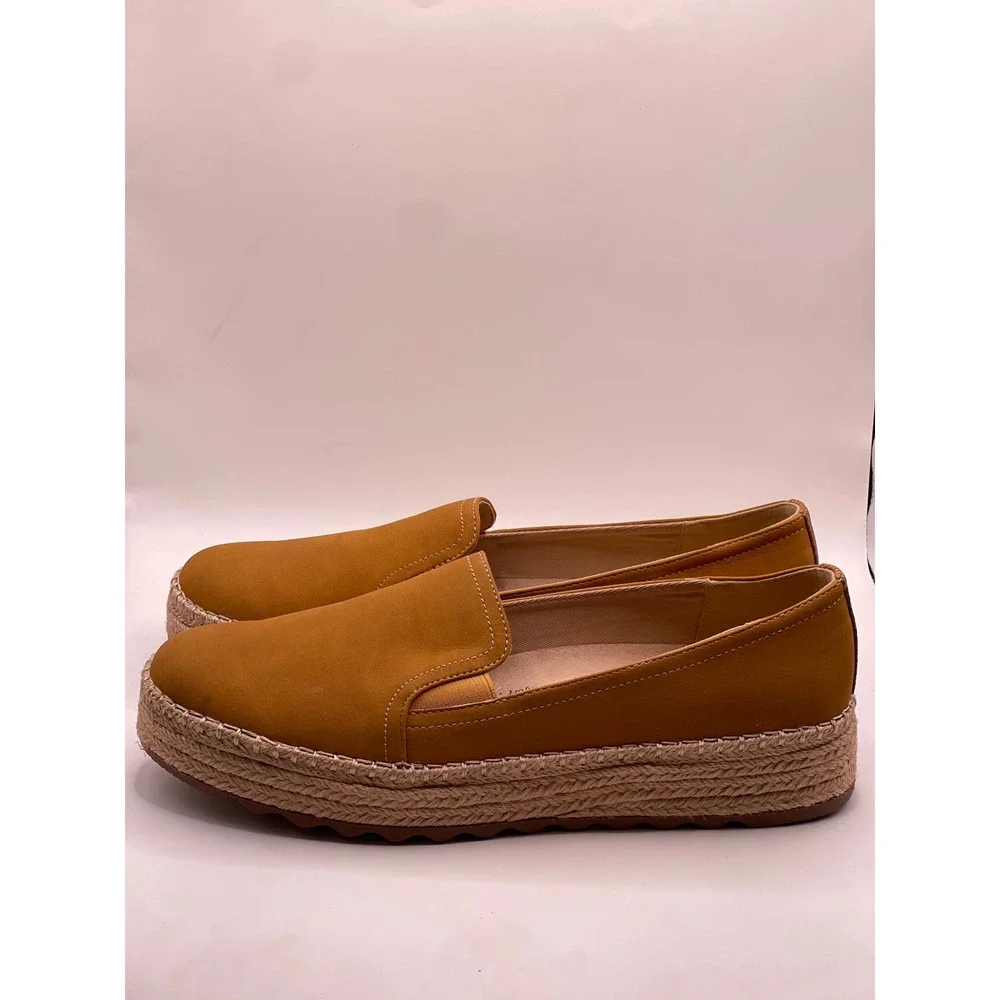Journee Collection Catalina Tan Espadrille Platform Loafers Shoes Womens 10 M
